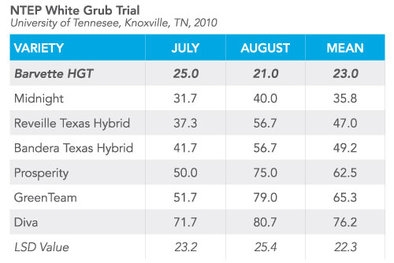 White grub chart