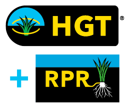 Grass seed logos with the letters HGT and RPR