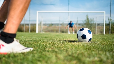 Field with soccer goal 