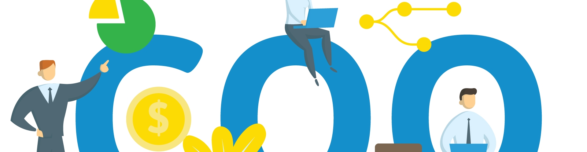 Illustration of office employees around "COO" Text