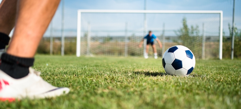 Field with soccer goal 